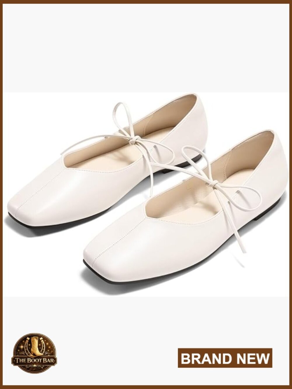 Womens Lace Up Square Toe Ballet Flats Slip On Padded Insole Dressy Shoes